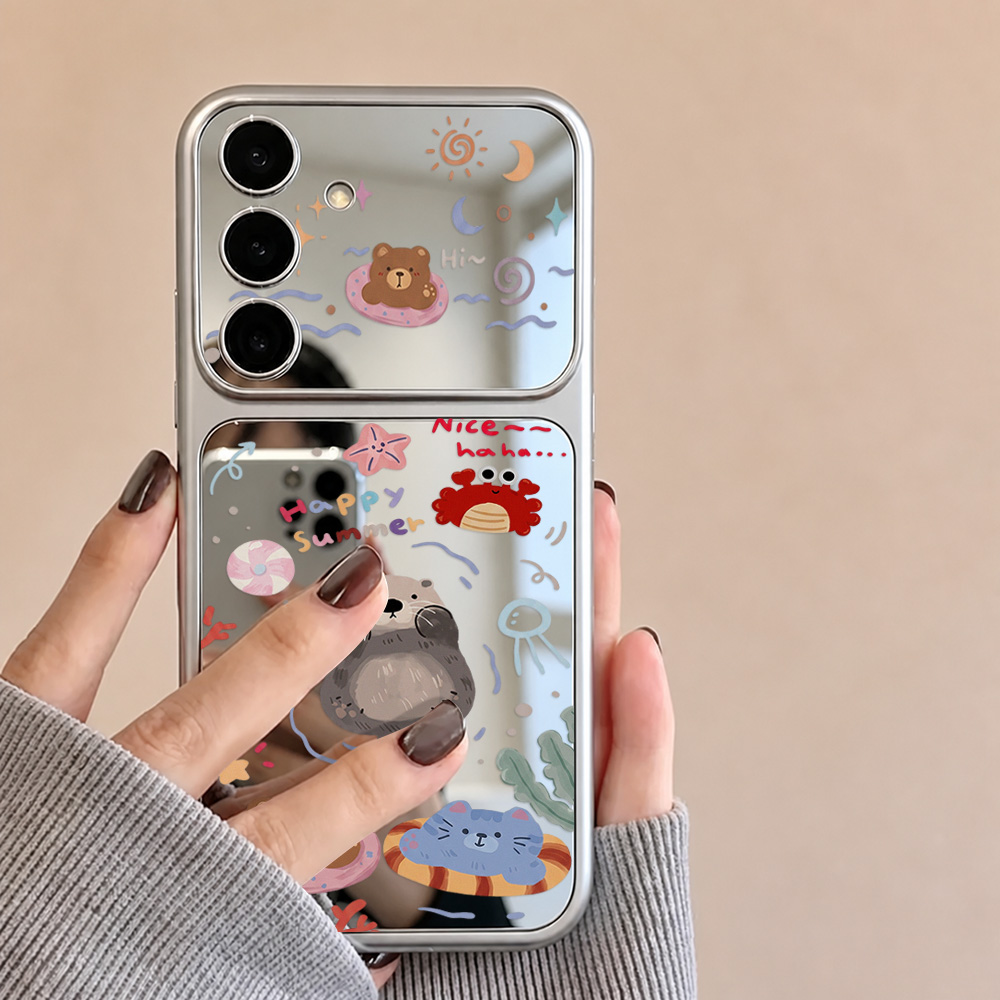 حافظة مرآة بتصميم دب كرتوني مع - مراجعة Phone Cases Galaxy A16 5G وسعره